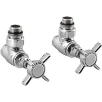 Sapho Star Traditionele Handdoekradiator Hoekventielset, chroom