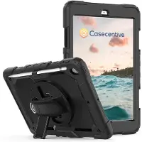 Casecentive Handstrap Pro Hardcase met handvat iPad 10.2 2021 (2019 / 2020) zwart - 8720153794534