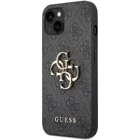 GUESS 4G Metal Logo Backcover voor de Apple iPhone 14 - Grijs