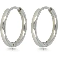 My Bendel - Edelstalen Oorring 18mm x 2mm - Klassieke Gladde Zilverkleurige Oorring van 18x2 Mm - met Luxe Cadeauverpakking | Sieraden Voor Dames