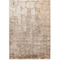 Muratap Fashion Vloerkleed Laagpolig Club Beige Goud - 160x230 cm