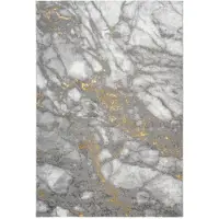 Muratap Fashion marmer laagpolig vloerkleed design tapijt grijs 80x300 cm