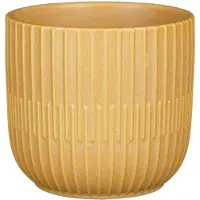 Mica Decorations Plantenpot - keramiek - okergeel - D17,5-H11 cm - Plantenpotten