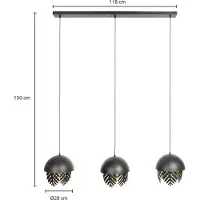LUCANDE Design hanglamp Aparas , dimbaar, zwart, Woon-/ Eetkamer, metaal, Design, hanglamp