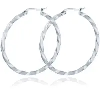 Cilla Jewels Dames Oorbellen Ringen Zilver kleurig Gedraaid Edelstaal - 30mm