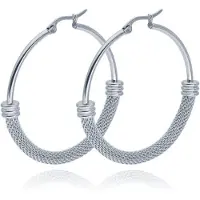 Cilla Jewels Dames Oorbellen Ringen Zilverkleurig van Edelstaal - 40mm