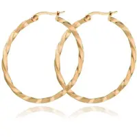 Cilla Jewels Dames Oorbellen Ringen Goudkleurig Gedraaid Edelstaal- 50mm