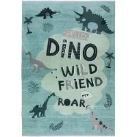 Tesso Living Kindervloerkleed Dino | Tesso Living katoen groen 145x80 cm kindervloerkleden | NADUVI