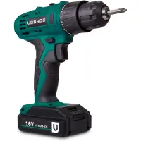 Vonroc Accuboormachine 16V | Incl. 1x accu, oplader en schroefbits