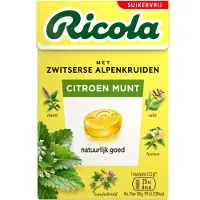 Ricola 6x Keelpastilles Citroen Munt Suikervrij Doosje 50 Gr