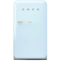 Smeg Koelkast Retro Vrijstaande ijskast Koelkast, Jaren 50, Enkeldeurs, Vrijstaand , Positie scharnier: Rechts, Pastelblauw