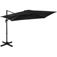 Vonroc Parasol Pisogne 300x300cm – Zweefparasol | Zwart