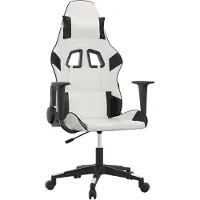 vidaXL Gamingstoel met massagefunctie, wit en zwart, kunstleer