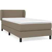vidaXL Boxspringbed met matras, taupekleurig, 100x200 cm, met stoffen bekleding