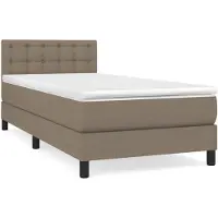 vidaXL Boxspringbed met matras, taupe, 80x200 cm, gestoffeerd