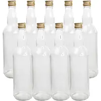 Hi DIY glazen - 9x st - cadeau/decoratie flesjes 700 ml - met dop 8 x 27 cm