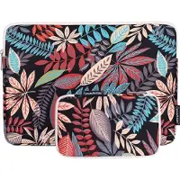 Canvasartisan Laptop Sleeve 13.3 inch Zwart + Accessoires Etui | Zwart - Forest