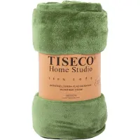 Tiseco Home Studio - Plaid COSY - microflannel - 220 g/m² - 240x220 cm - Greenolive