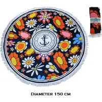 Gerimport Strandlaken Rond polyester - diameter 150cm - MARITIME