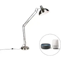 QAZQA Smart vloerlamp staal incl. Wifi A60 - Hobby