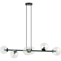 Emibig Hanglamp Glassy, dimbaar, zwart, Woon-/ Eetkamer, metaal, Modern, hanglamp