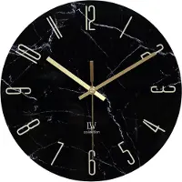 LW Collection | Wandklok Cooper glas zwart 30x30 cm wandklokken | NADUVI