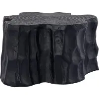 Ptmd Fennah Black Matt Alu Sidetable Tree Wood Shape S (Zwart, 44x38x23cm)