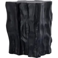 Ptmd Fennah Black Matt Alu Sidetable Tree Wood Shape L (Zwart, 39x35x41cm)