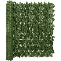 vidaXL Balkonscherm met donkergroene bladeren 500x100 cm