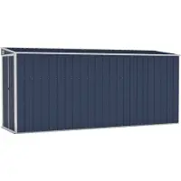 vidaXL Tuinschuur wandmontage 118x382x178 cm staal antracietkleurig