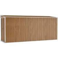vidaXL Tuinhuis aan de muur 118x382x178 cm gegalvaniseerd staal bruin