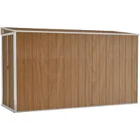 vidaXL Tuinhuis aan de muur 118x288x178 cm gegalvaniseerd staal bruin