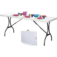 Ecotoys Klaptafel voor buiten 180 x 70 cm Wit – Opvouwbaar tot koffer