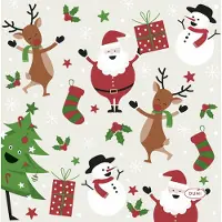 Duni 40x stuks kerst thema tafel servetten 24 x 24 cm - Feestservetten