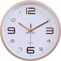 LW Collection keukenklok roségoud 30cm - kleine wandklok rosé stil uurwerk - muurklok - stille klok - kleine klok