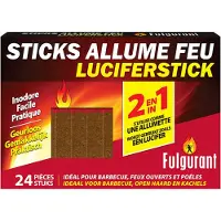 Fulgurant Lucifer Aanmaakblokjes - Ideaal voor barbeques, openhaarden, kachels, Prijs per verpakking (24 stuks)