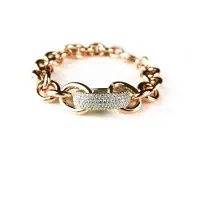 Sophie Armband in zilver roosgoud vergulde schakels en cubic zirconia