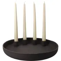 Goebel - Accessoires | Kandelaar Leisteen Smoke | Porselein - 30cm - 4 kaarsen