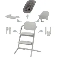 Cybex Kinderstoel Lemo 4-in-1 Suede Grey/Mid Grey met Newbornset + Babyset + Eetblad & Accessoires