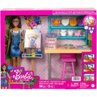 Barbie Relax And Create Art Studio Playset And Doll Veelkleurig 3 Years Kinderen