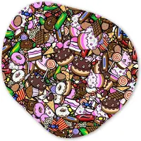 MuchoWow Organische wanddecoratie 60x60 cm - Organisch schilderij Snoep - Design - Chocolade - Taart - Lolly - Kinderen - Muurdecoratie woonkamer - Kamer decoratie - Schilderijen - Muurcirkel aesthetic