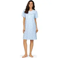 Comtessa Klassiek Nachthemd 'Esperanza' - Blauw - Korte Mouw - 105cm - Maat 42