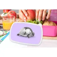 MuchoWow Broodtrommel Roze - Lunchbox - Brooddoos - Schildpad - Discobal - Disco - Dier - Paars - 18x12x6 cm - Kinderen - Meisje