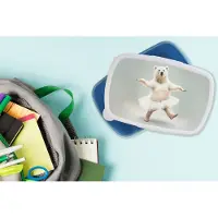 MuchoWow Broodtrommel Blauw - Lunchbox - Brooddoos - IJsbeer - Tutu - Wit - Portret - Dieren - Kinderen - 18x12x6 cm - Kinderen - Jongen
