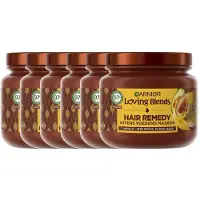 Garnier Loving Blends Avocado Olie & Shea Boter Haarmasker - Ultra Voedend - Voor Zeer Droog, Golvend of Krullend Haar - 6x340 ml