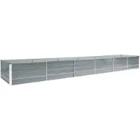 vidaXL Plantenbak verhoogd 480x80x45 cm gegalvaniseerd staal grijs