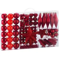 Casaria Kerstballen 102 Stuks - Rood
