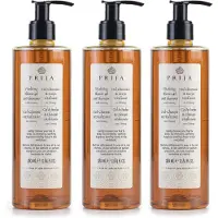 Sarcia.eu PRIJA 2in1 vloeibare douchegel-shampoo met ginseng-extract, met pompje, veganistisch, 3x 380 ml