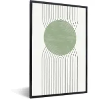 PosterMonkey Fotolijst incl. Poster - Lijnen - Cirkel - Groen - Abstract - 20x30 cm - Posterlijst