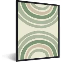 PosterMonkey Fotolijst incl. Poster - Cirkels - Groen - Regenboog - Vormen - 30x40 cm - Posterlijst